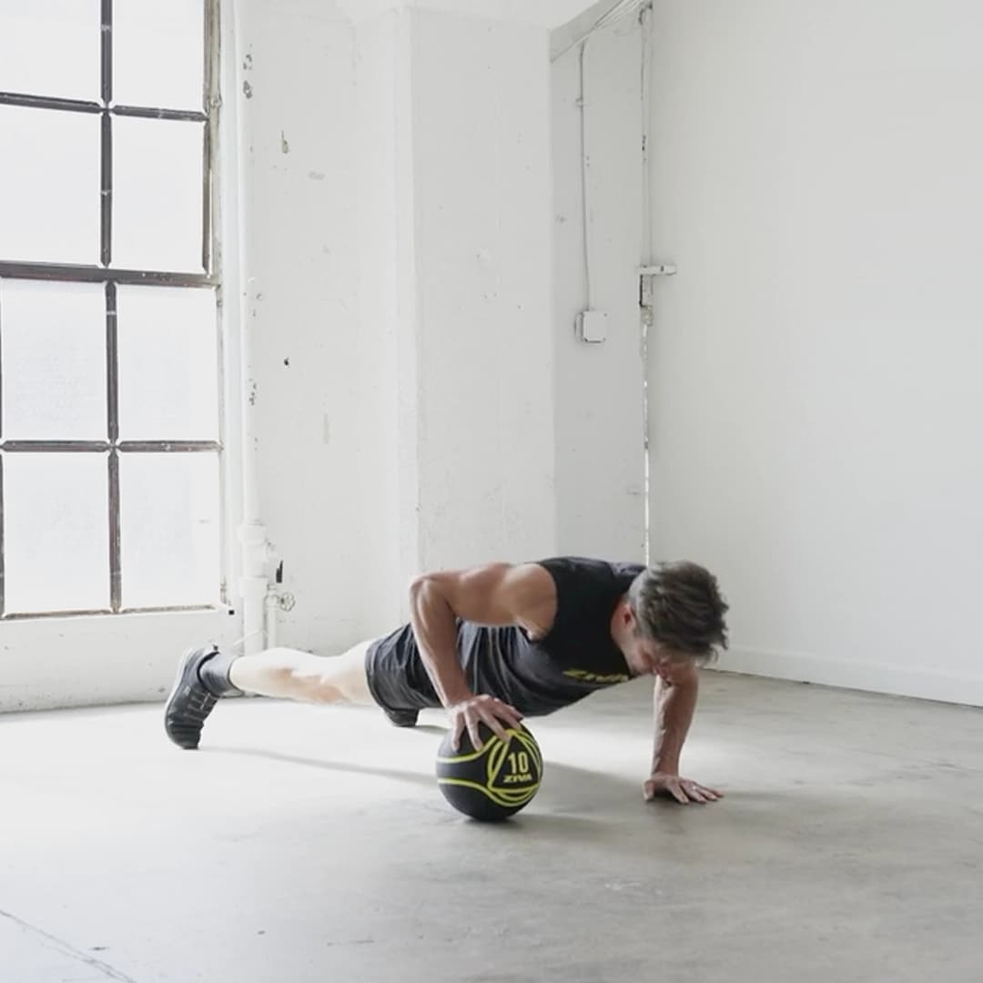 Single Medicine Ball Pushup Variations